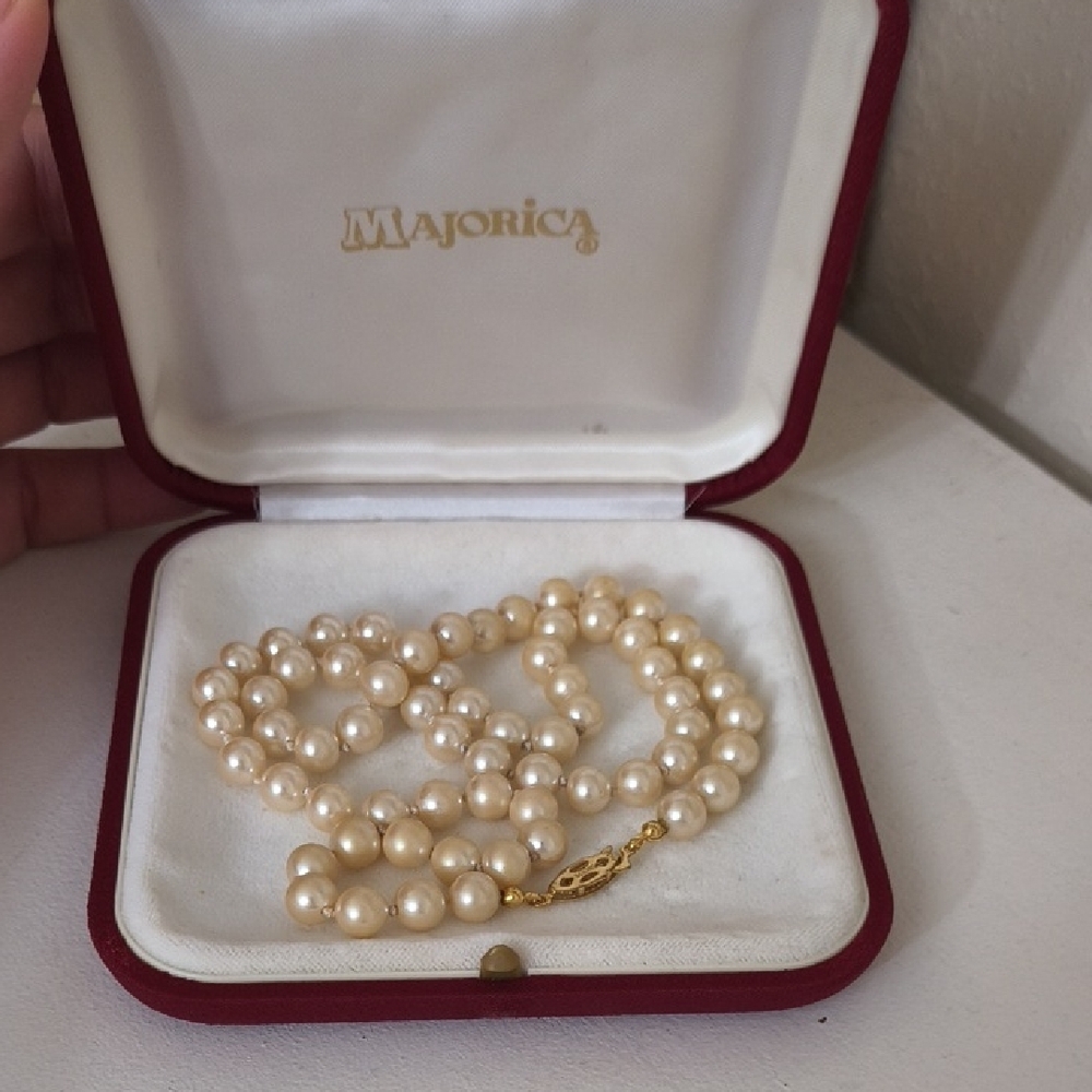 Vintage G.Silver Cream Color Pearls Faux Cottagecore Grandmacore